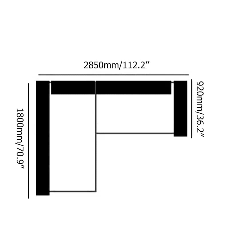 112" Cotton & Linen 4-Seater Modern Corner Modular Sectional Sofa L-Shaped Upholstered