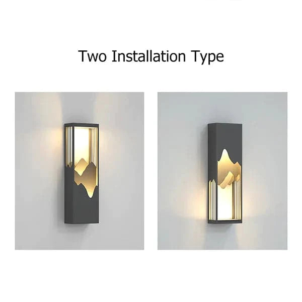 26" Modern Flush Mounted LED Outdoor Lighting Wall Sconces Layered Cuboid