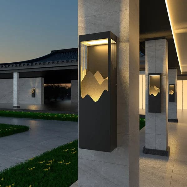 26" Modern Flush Mounted LED Outdoor Lighting Wall Sconces Layered Cuboid