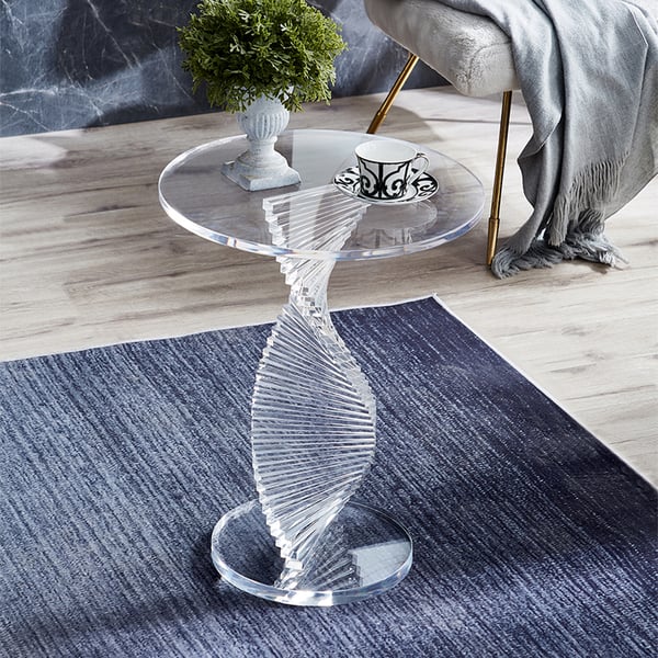 Contemporary Round Acrylic Side Table