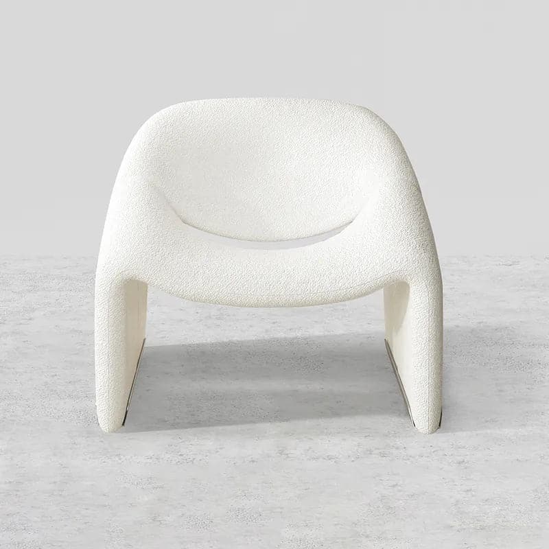 28.3" Modern White Boucle Accent Chair Lounge & Chair