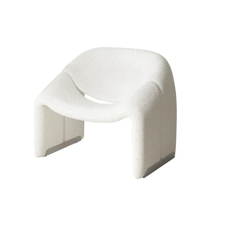 28.3" Modern White Boucle Accent Chair Lounge & Chair