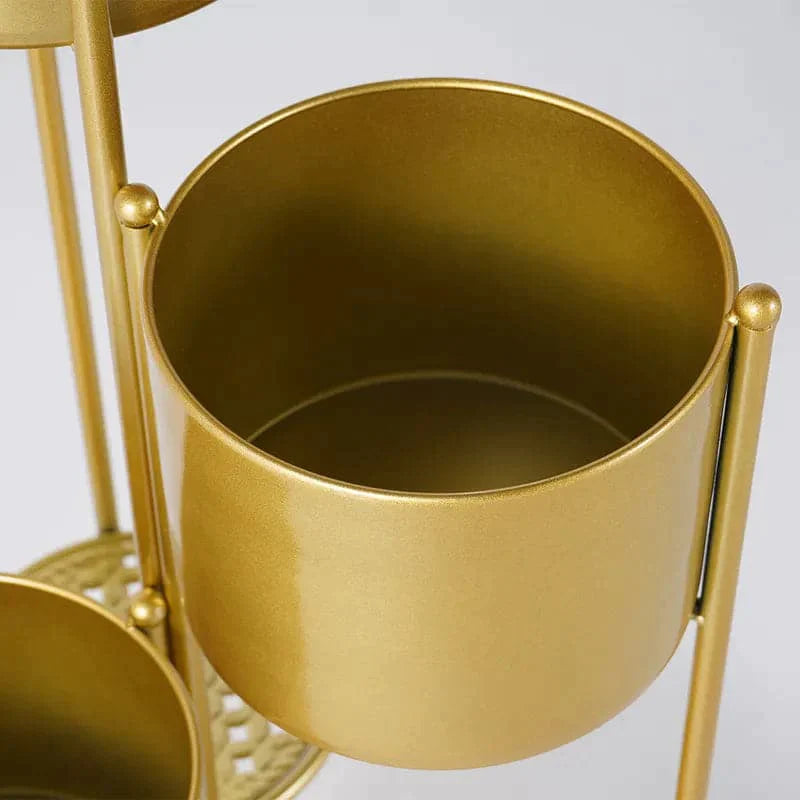 tall gold plant pot 31.4 Tall Metal Plant Stand Indoor Modern 3 Tier Corner Planter in Gol – Morgan Rey