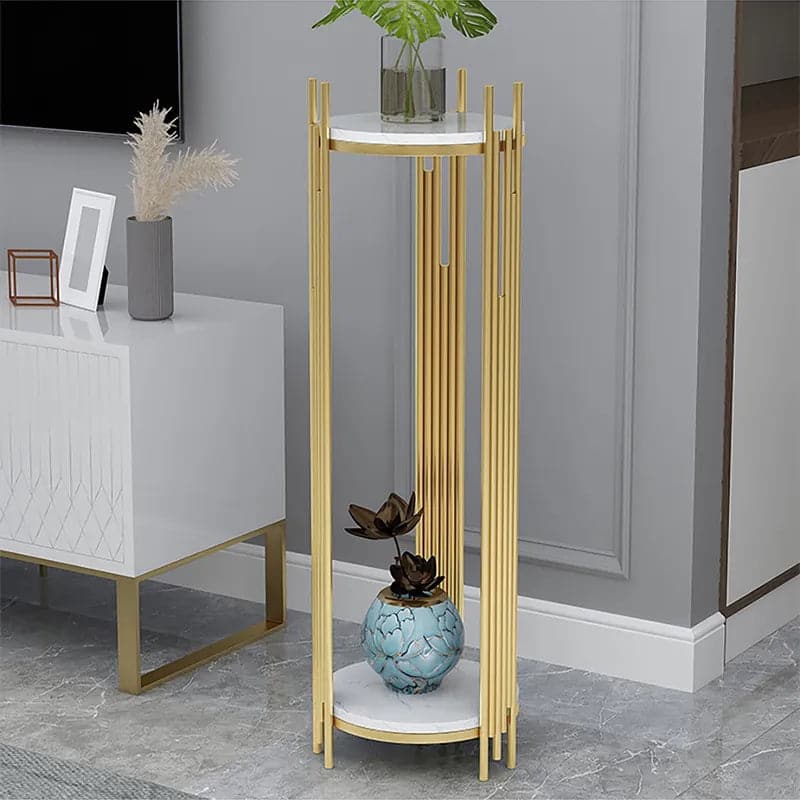 35.4 Tall Metal 2-Tiered Plant Stand Modern Corner Plant Stand Indoor