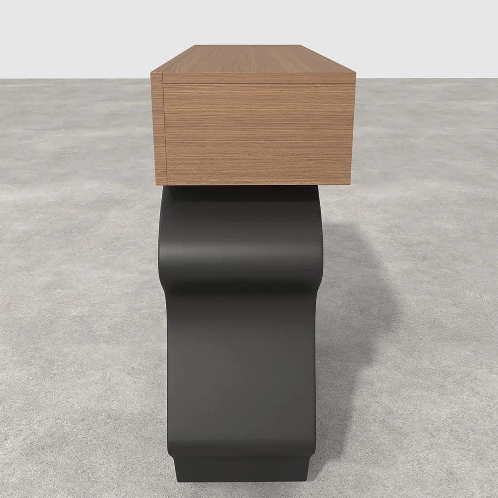 39.4" Modern Walnut & Black Console Table with Drawers