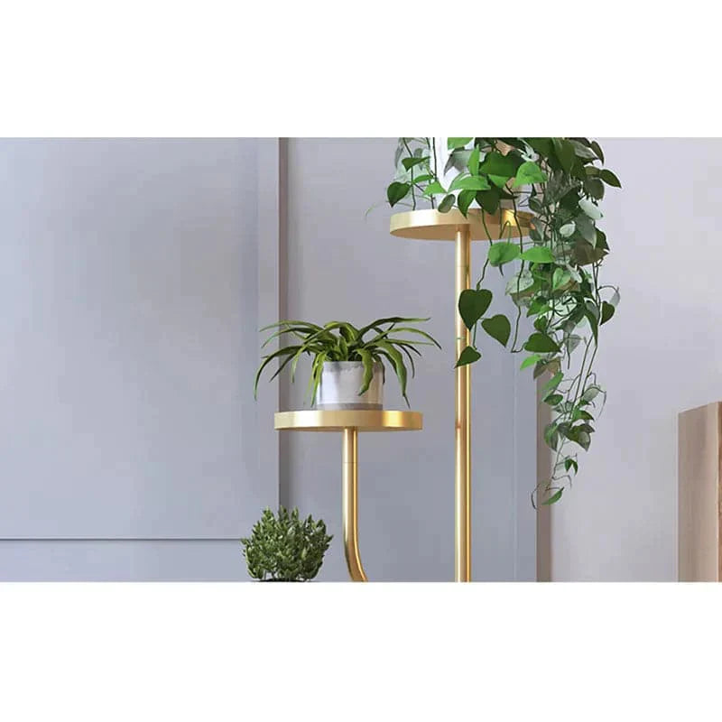 42.5 Tall Metal Plant Stand 3 Tier Modern Corner Ladder Planter in Gold