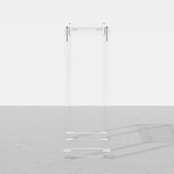 47.2" Crystal Clear Acrylic Rectangle Console Table with Glass Top