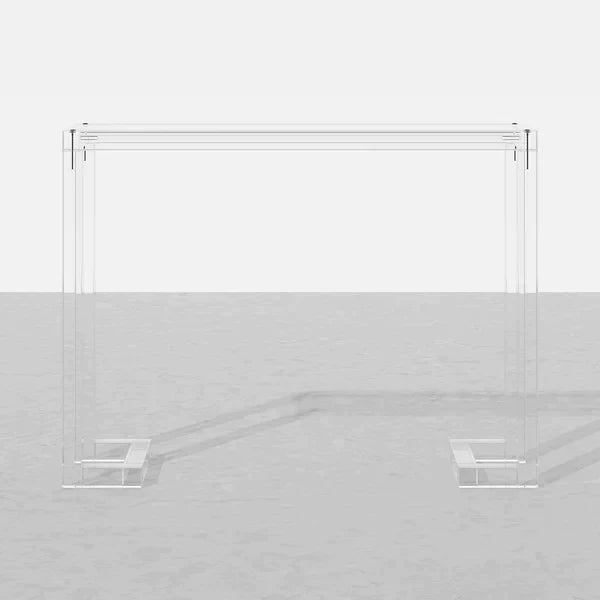 47.2" Crystal Clear Acrylic Rectangle Console Table with Glass Top