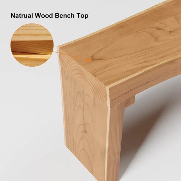 47.2" Modern Natural Wood Bench Entryway Bench Metal Legs Bench