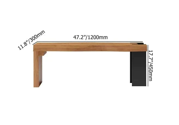 47.2" Modern Natural Wood Bench Entryway Bench Metal Legs Bench