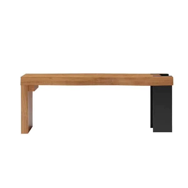 47.2" Modern Natural Wood Bench Entryway Bench Metal Legs Bench