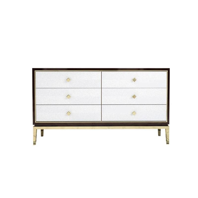 59.1" Modern Bedroom Dresser with 6 Drawers Cabinet for Storage in Gold