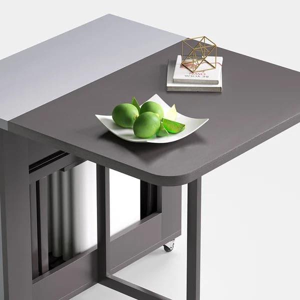 59" Modern Gray Rectangle Folding Wood Dining Table Set with Chair 5 Pieces