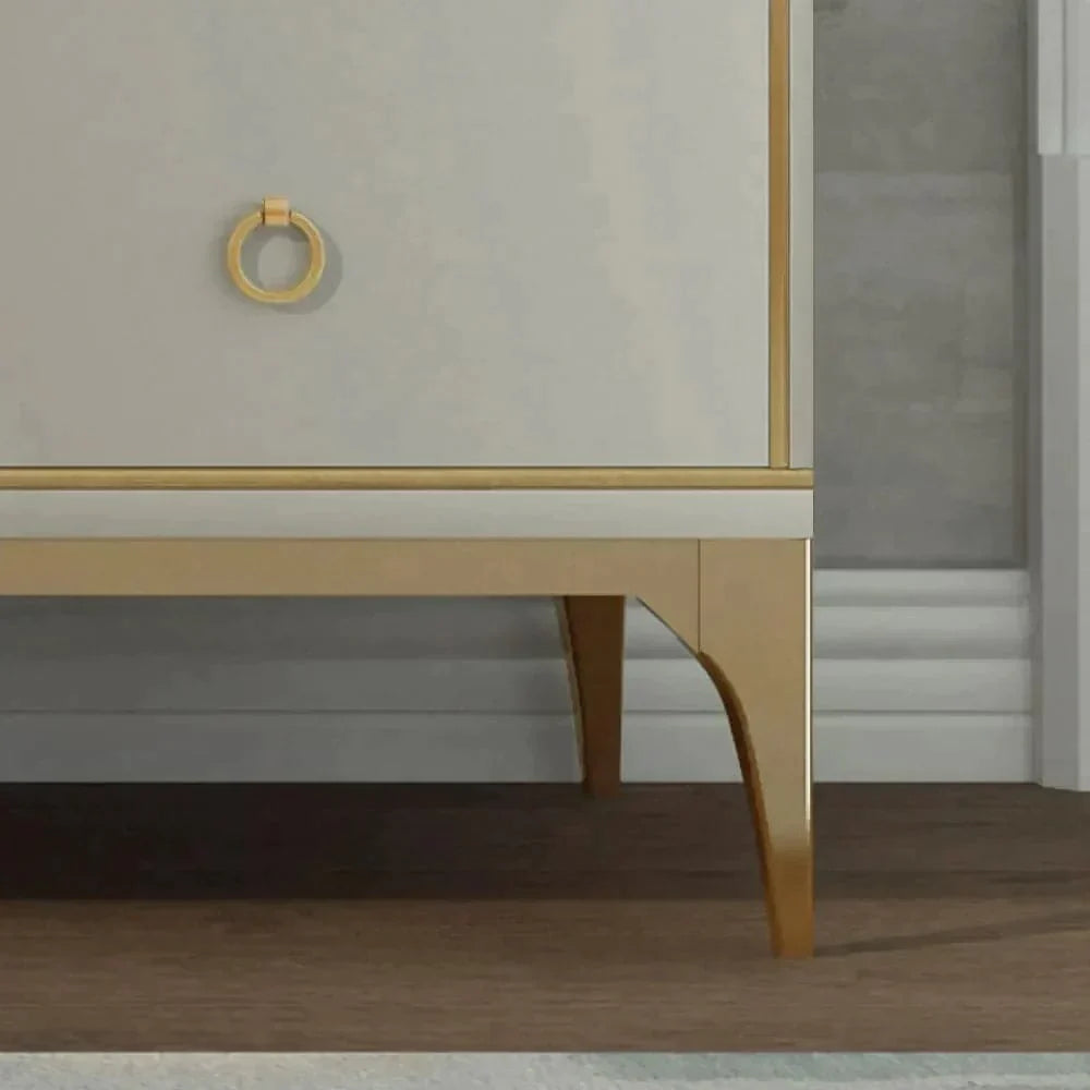 63" Contemporary 9-Drawer Champagne Bedroom Dresser for Storage in Gol Morgan Rey 63" Contemporary 9-Drawer Champagne Bedroom Dresser for Storage in Gol Morgan Rey
