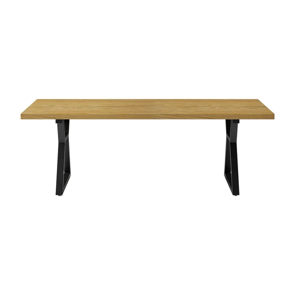 70.9" Natural Industrial Dining Table with Wood Top & Metal Frame