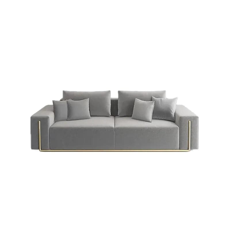 87" Modern Gray Cotton & Linen Upholstered 3-Seater Sofa for Living Room