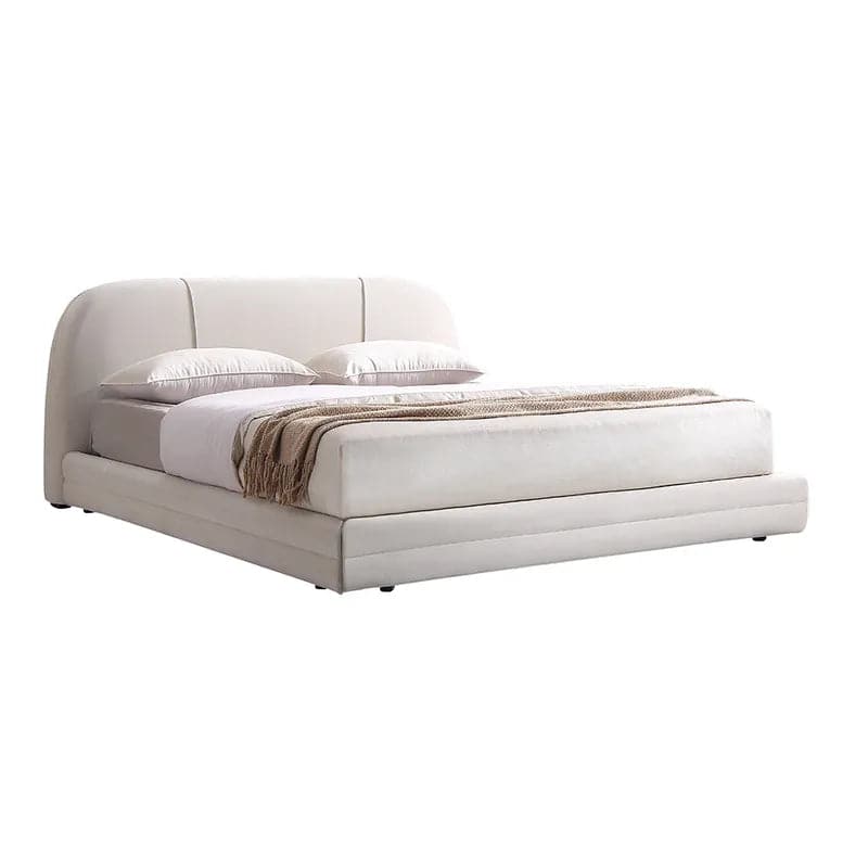 Modern King Upholstered Platform Bed Low Profile Cloud Bed