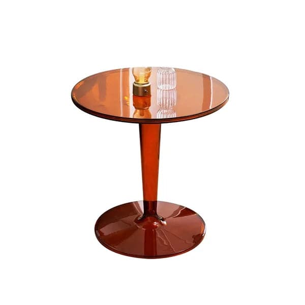 Acrylic End Table Amber Modern Accent Table Clear Round Side Table