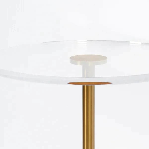 Acrylic Round Side Table Clear Stylish End Table Stainless Steel