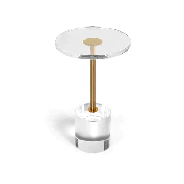 Acrylic Round Side Table Clear Stylish End Table Stainless Steel