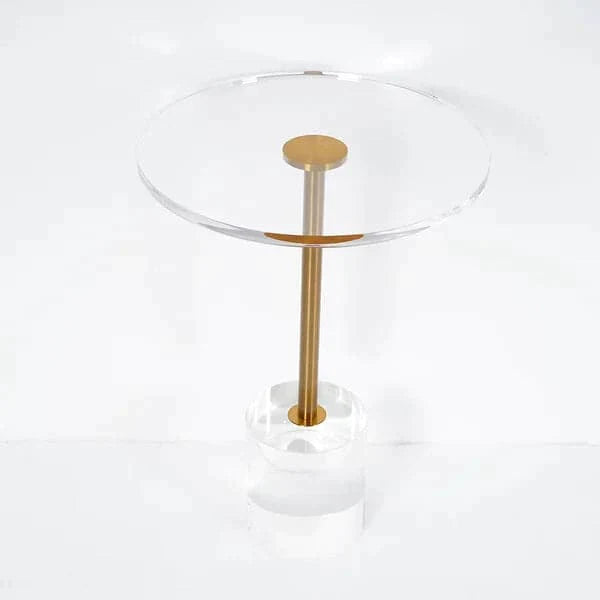 Acrylic Round Side Table Clear Stylish End Table Stainless Steel