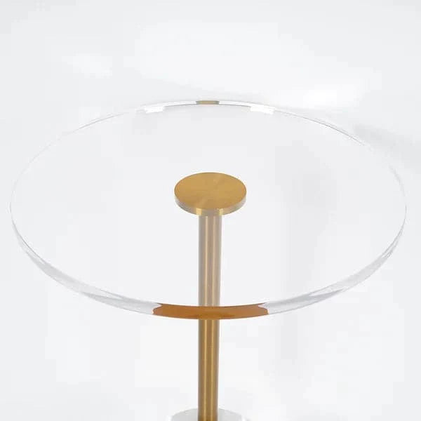 Acrylic Round Side Table Clear Stylish End Table Stainless Steel