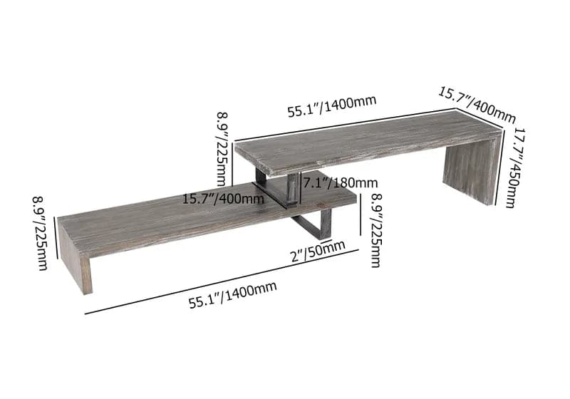 Adjustable Extendable Wood TV Stand Up to 80" Open Storage