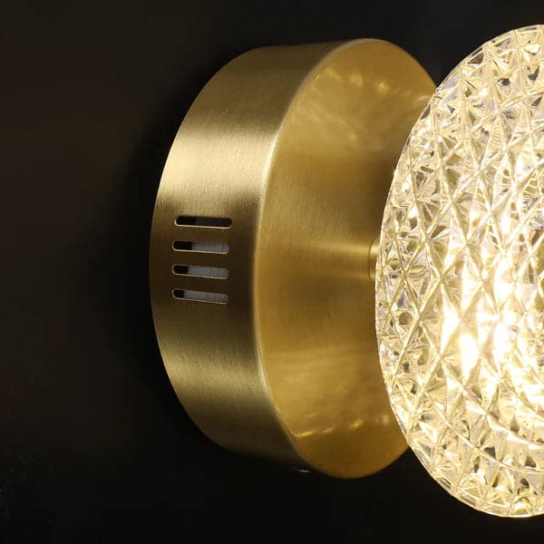 Brass Wall Sconce Art Deco LED Wall Lighting 2-Light Ring Wall Lamp