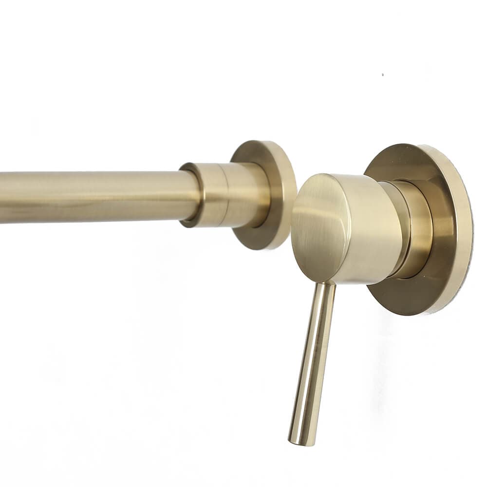 Brushed Brass Single Lever Wall Mounted Bathroom Faucet Swivel Sink Faucet Brass