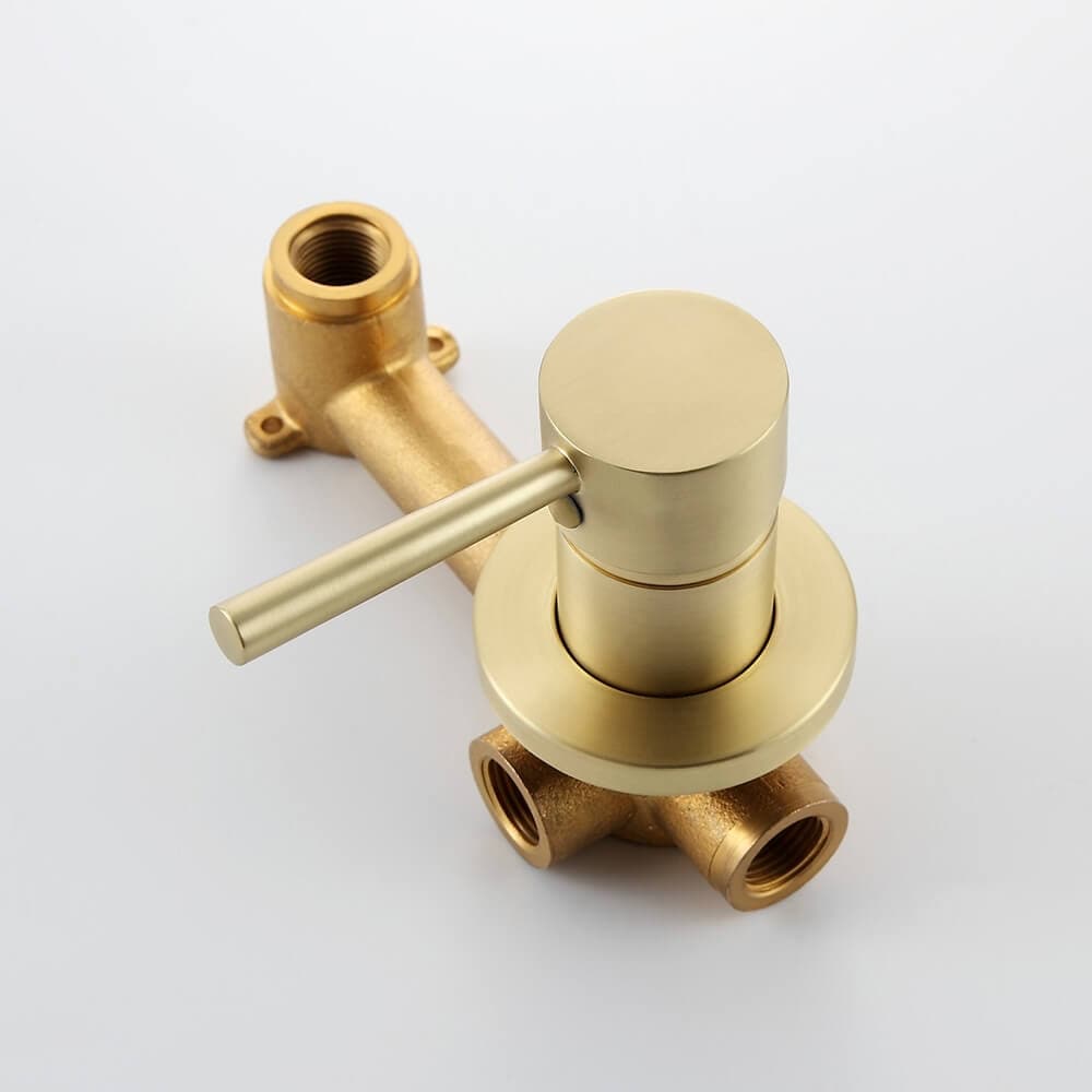 Brushed Brass Single Lever Wall Mounted Bathroom Faucet Swivel Sink Faucet Brass