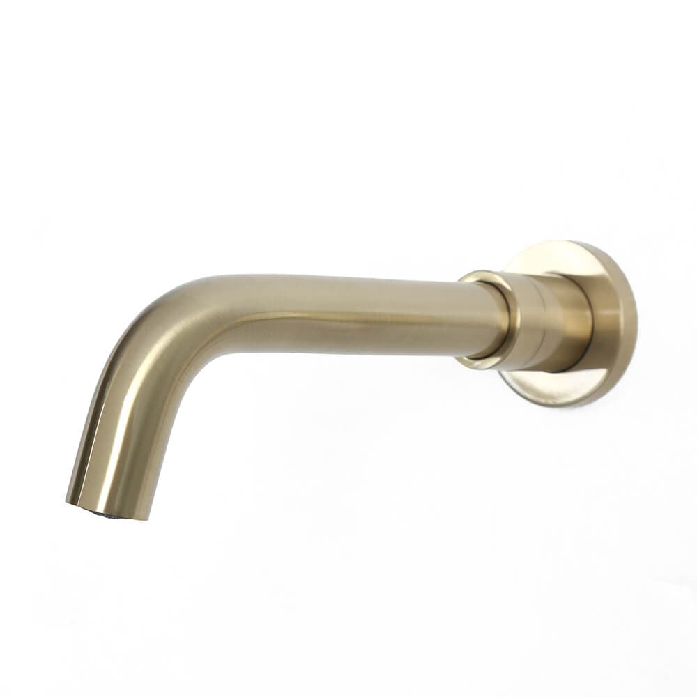 Brushed Brass Single Lever Wall Mounted Bathroom Faucet Swivel Sink Faucet Brass