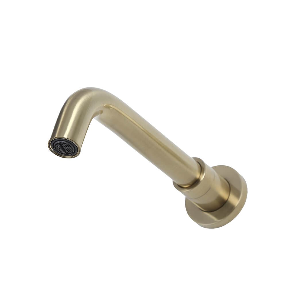 Brushed Brass Single Lever Wall Mounted Bathroom Faucet Swivel Sink Faucet Brass