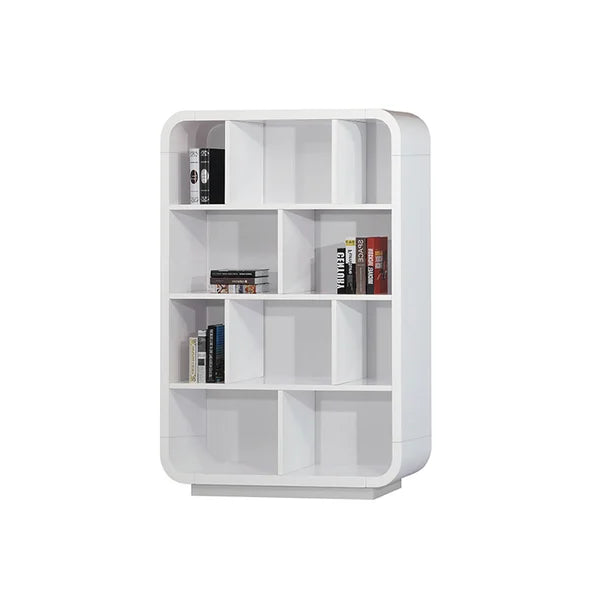 78.7" Modern White Bookshelf 4-Tier Standard Bookcase with Rich Storage