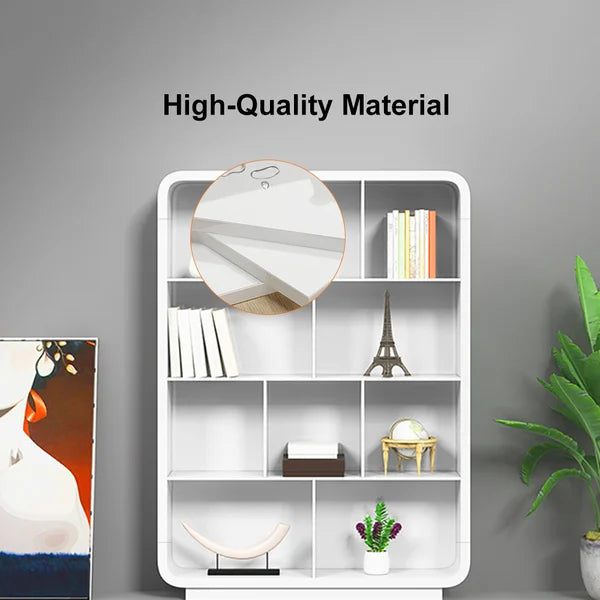 78.7" Modern White Bookshelf 4-Tier Standard Bookcase with Rich Storage