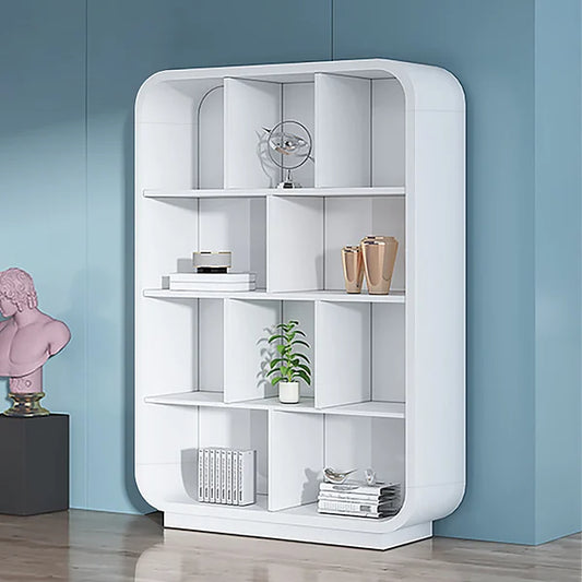 78.7" Modern White Bookshelf 4-Tier Standard Bookcase with Rich Storage