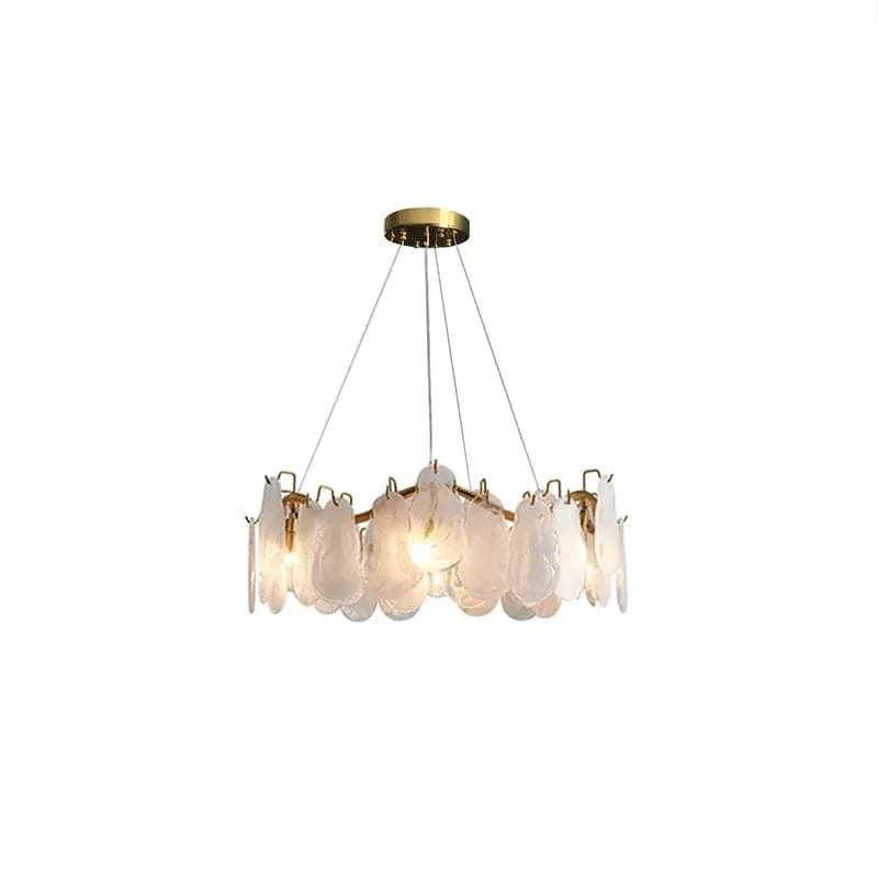 Modern 6-Light Tiered Cloud Glass Chandelier with Adjustable Cables