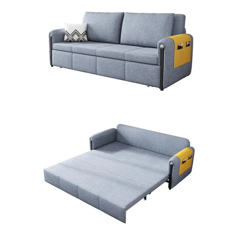 Contemporary Cotton&Linen Full Sleeper Sofa Convertible Storage Sofa Bed