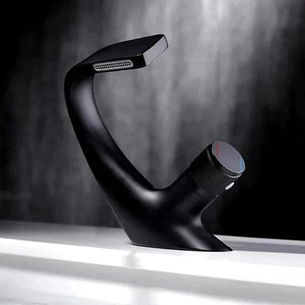 Contemporary Creative Single Handle 1-Hole Waterfall Bathroom Sink Faucet