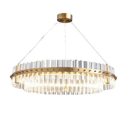 Contemporary Glass Living Room Chandelier in Brass