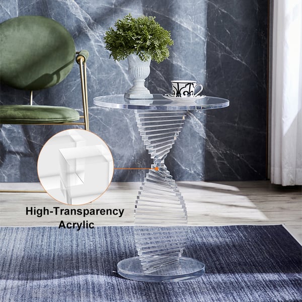 Contemporary Round Acrylic Side Table