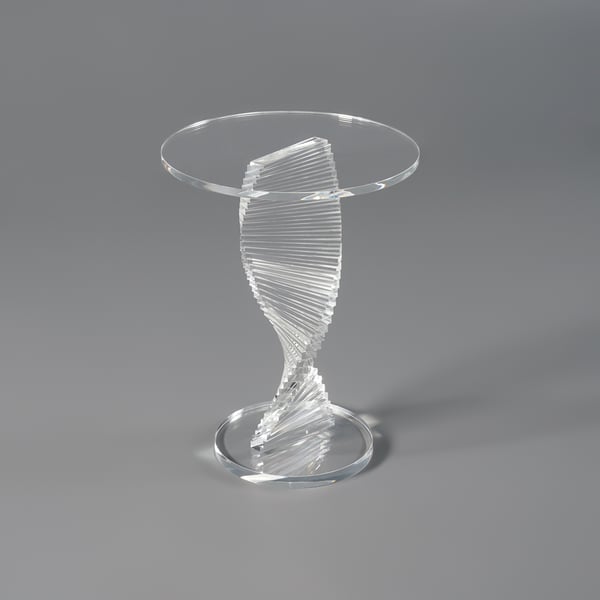 Contemporary Round Acrylic Side Table