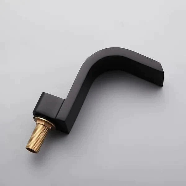 Contemporary Widespread Waterfall Spout Deck Mounted Bathroom Sink Faucet Double Handle