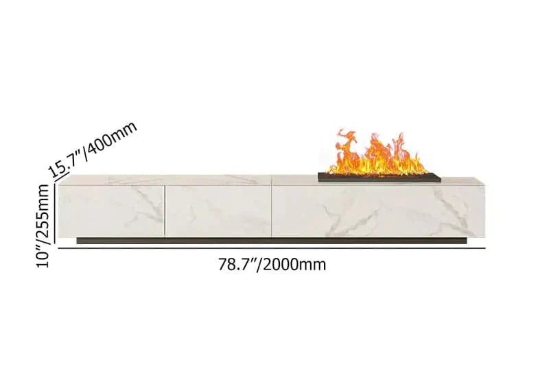 Electric Fireplace Humidifier TV Stand Faux Marble with Remote Control for TVs Up to 75"