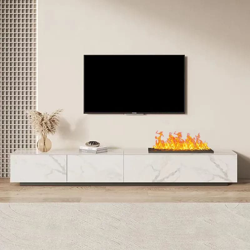 Electric Fireplace Humidifier TV Stand Faux Marble with Remote Control for TVs Up to 75"