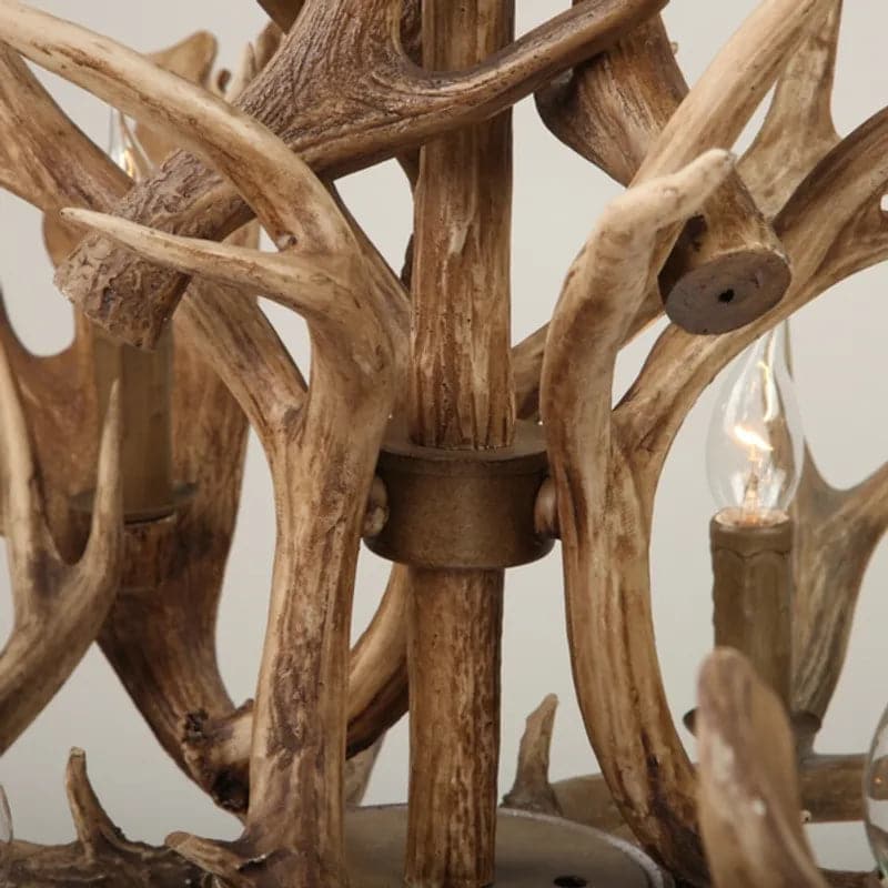 Antler 43" Wide Rustic Cascade Antler Chandelier 8 Candle Lights