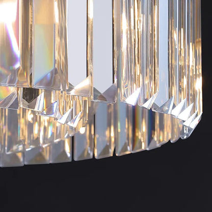 Modern Tiered Crystal LED Chandelier in Brass Dimmable Light