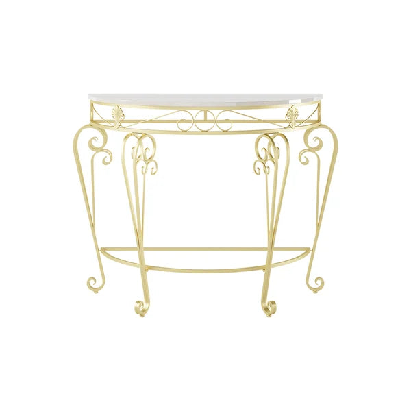 French Country Metal Console Table Classical Gold Frame Entryway Table