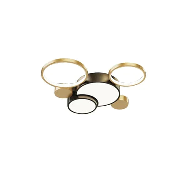 Geometric Flush Mount LED Ceiling Light in Gold & Black