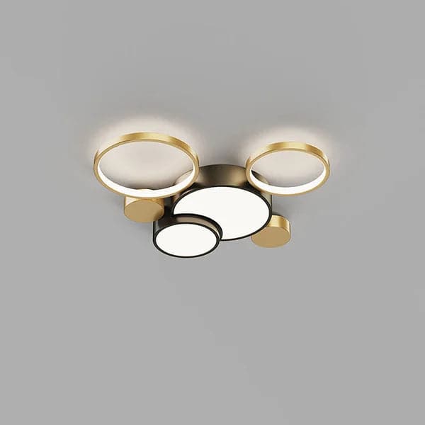 Geometric Flush Mount LED Ceiling Light in Gold & Black