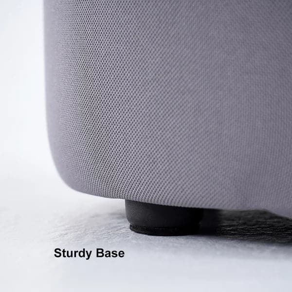 Gray Stylish Round Upholstered Ottoman Cotton & Linen Ottoman Pouf